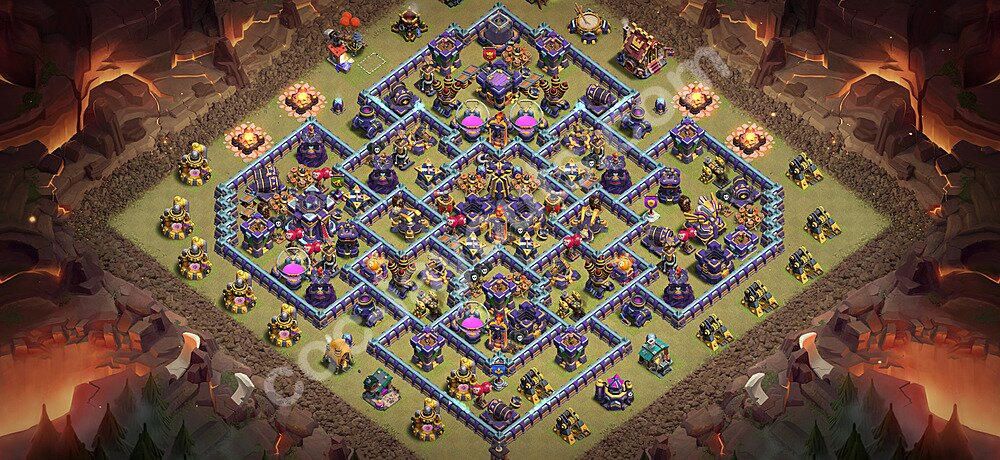 Военная База ТХ 15 2026 Анти 3 Звезды для Лиги Войны Кланов (КВ / ЛВК) Скопировать, Анти-Воздух / Электродракон, #133