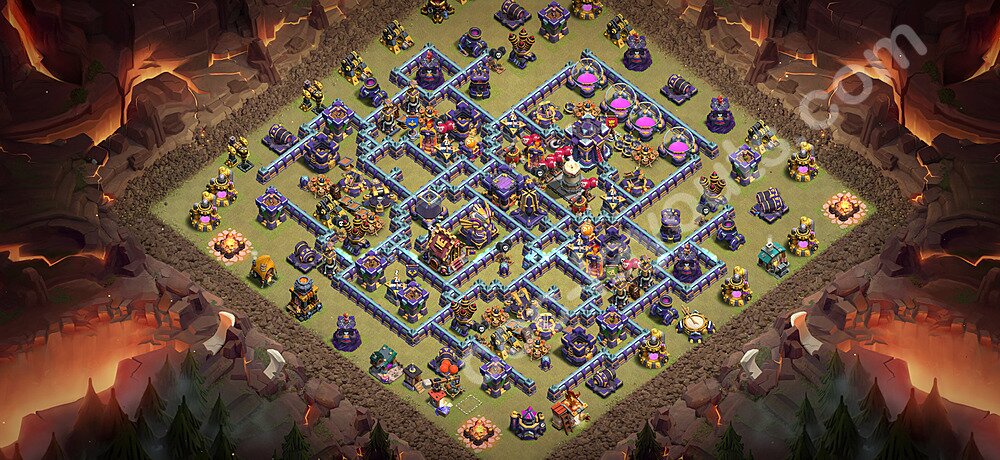Diseño de aldea para Guerra Anti 3 Estrellas Ayuntamiento 15 Copiar, Anti Todo - COC TH15 Perfecta Distribucion 2026 + Enlace - #141