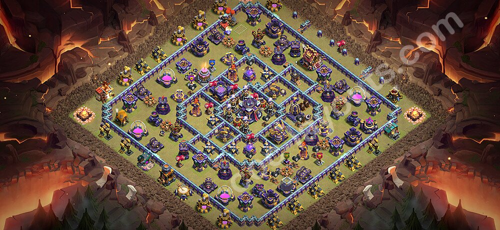 Diseño de aldea para Guerra Anti 2 Estrellas Ayuntamiento 15 Copiar, Anti Aire / Electro Dragón - COC TH15 Perfecta Distribucion 2026 + Enlace - #142