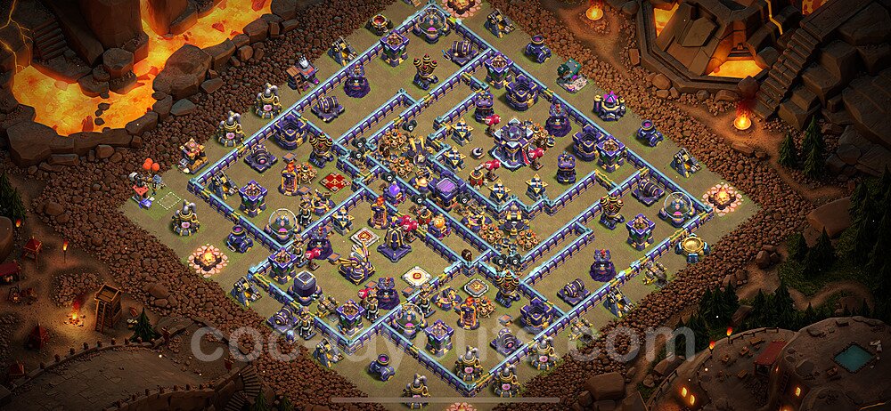 TH15 Anti 3 Stars CWL War Base Plan with Link, Hybrid, Copy Town Hall 15 Design 2023, #72