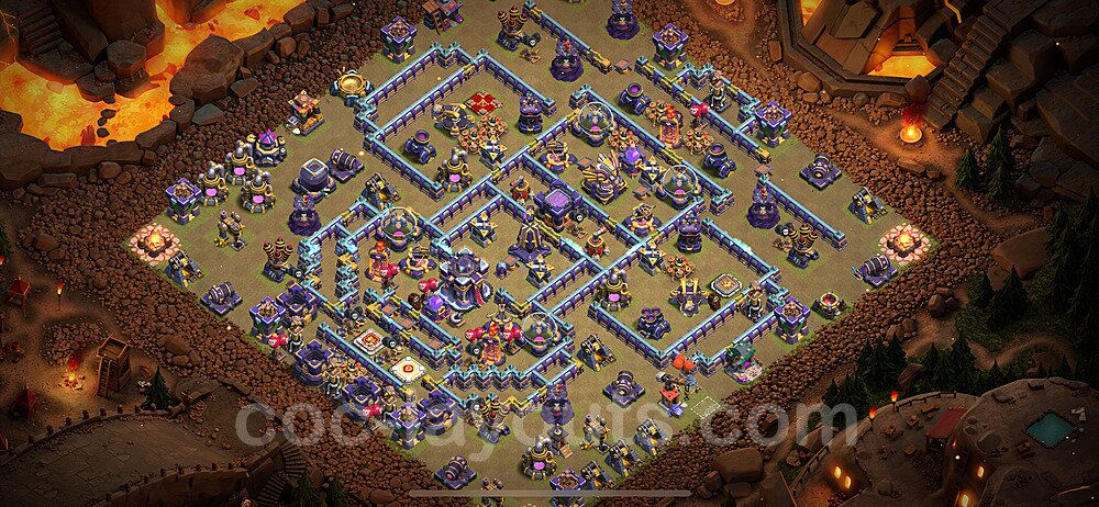 TH15 Anti 2 Stars CWL War Base Plan with Link, Copy Town Hall 15 Design 2023, #78