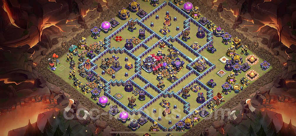 TH15 Anti 3 Stars CWL War Base Plan with Link, Copy Town Hall 15 Design 2024, #97