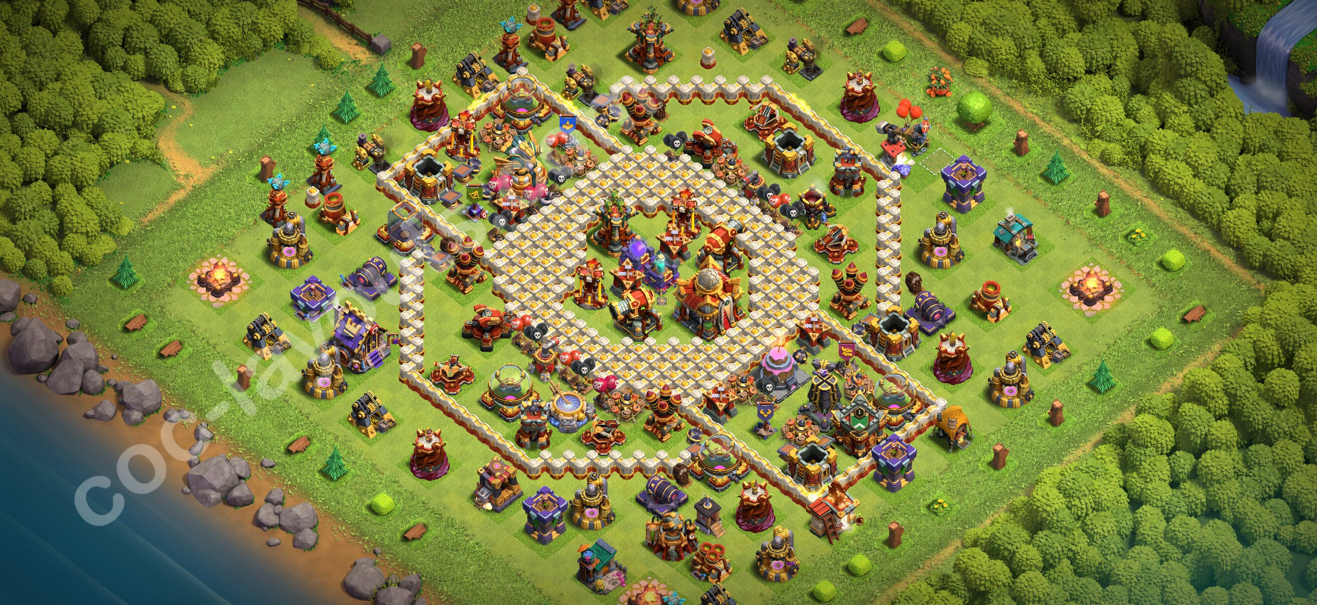 TH16 Hybrid Base #167 – TH16 layout preview