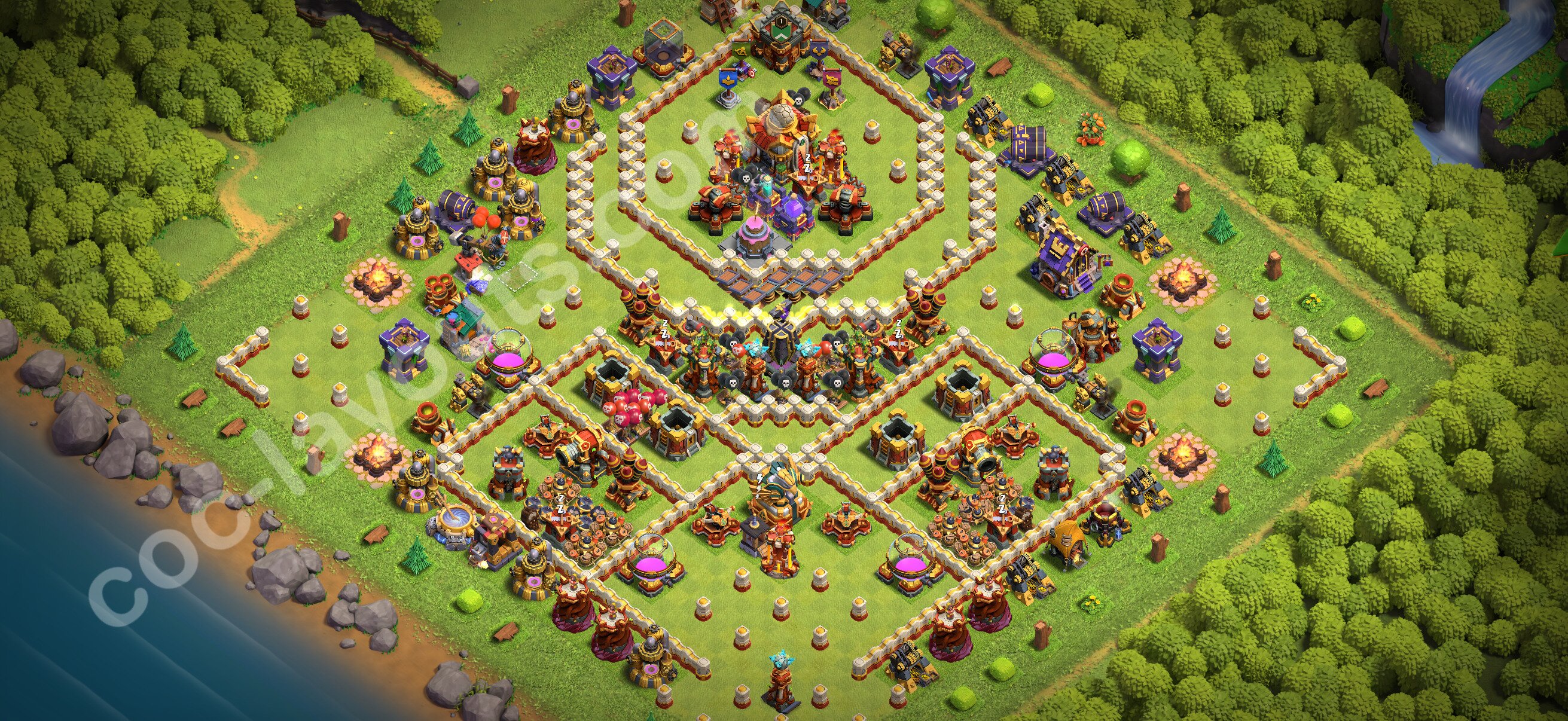 TH16 Hybrid Base #168 – TH16 layout preview