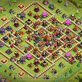 TH16 Anti 2 Stars Base Plan with Link, Hybrid, Copy Town Hall 16 Base Design 2024, #12