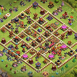 Anti Dragon TH16 Base Plan with Link, Hybrid, Copy Town Hall 16 Anti Air Design 2024, #15