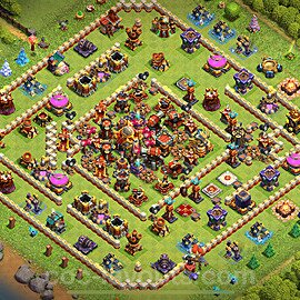 Municipio livello 16 Base + Link, Legend League, Ibrido - Miglior Disposizione Villaggio per Difesa COC 2024 TH16 - #16