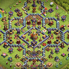 TH16 Anti 2 Stars Base Plan with Link, Anti Everything, Copy Town Hall 16 Base Design 2024, #17
