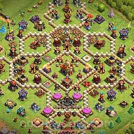 TH16 Anti 2 Stars Base Plan with Link, Anti Everything, Copy Town Hall 16 Base Design 2024, #17