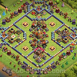 TH16 Trophy Base Plan with Link, Anti Everything, Copy Town Hall 16 Base Design 2024, #21