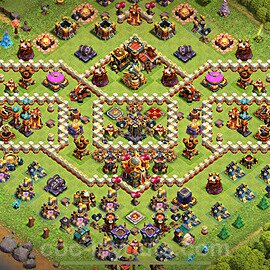 TH16 Trophy Base Plan with Link, Copy Town Hall 16 Base Design 2024, #23