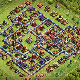 TH16 Trophy Base Plan with Link, Copy Town Hall 16 Base Design 2024, #24