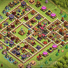 TH16 Trophy Base Plan with Link, Copy Town Hall 16 Base Design 2024, #24