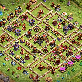 TH16 Trophy Base Plan with Link, Copy Town Hall 16 Base Design 2024, #30