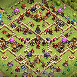 TH16 Anti 3 Stars Base Plan with Link, Anti Everything, Copy Town Hall 16 Base Design 2024, #31