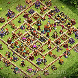 TH16 Anti 3 Stars Base Plan with Link, Copy Town Hall 16 Base Design 2025, #37
