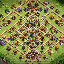 Municipio livello 16 Anti 2 Stelle Base + Link, Anti Air / Electro Dragon - Miglior Disposizione Villaggio per Difesa COC 2025 TH16 - #43