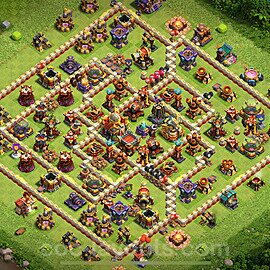Ustawienie bazy do obrony TH16 z linkiem, Hybrydowy - Ratusz poziom 16 - COC 2025 - #45