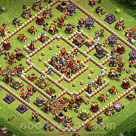 Gute Base für Verteidigung RH16 + Link, Hybrid 2025 -  COC Rathaus 16 Kopieren Base - #47