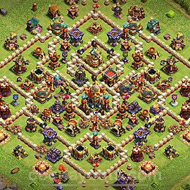Diseño de aldea Anti 2 Estrellas Ayuntamiento 16 Copiar, Liga de Leyenda - COC TH16 Perfecta Distribucion 2025 + Enlace - #53