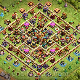 TH16 Trophy Base Plan with Link, Hybrid, Copy Town Hall 16 Base Design 2024, #6