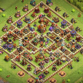 TH16 Trophy Base Plan with Link, Copy Town Hall 16 Base Design 2026, #69