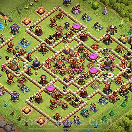 TH16 Trophy Base Plan with Link, Legend League, Copy Town Hall 16 Base Design 2024, #8