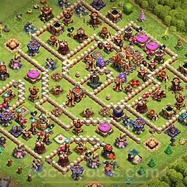 TH16 Trophy Base Plan with Link, Legend League, Copy Town Hall 16 Base Design 2024, #9