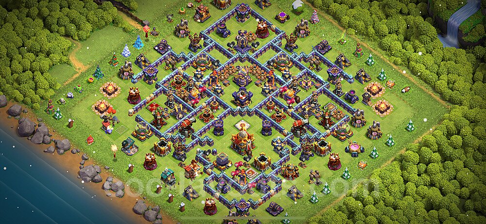 TH16 Trophy Base Plan with Link, Copy Town Hall 16 Base Design 2024, #14