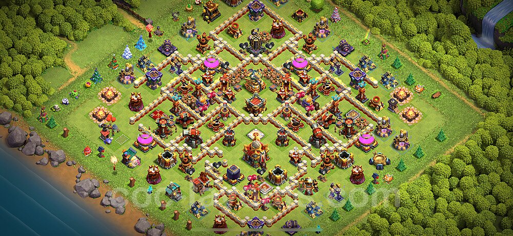 TH16 Trophy Base Plan with Link, Copy Town Hall 16 Base Design 2024, #14