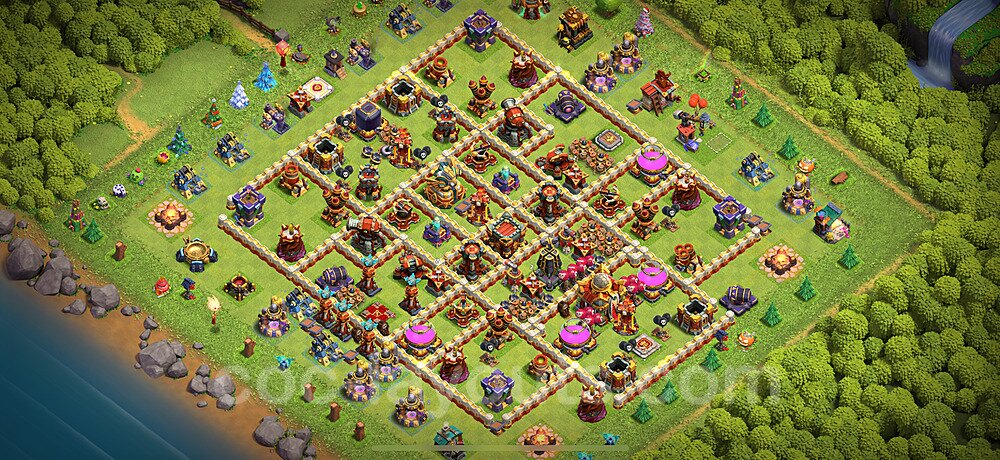 Anti Dragon TH16 Base Plan with Link, Hybrid, Copy Town Hall 16 Anti Air Design 2024, #15