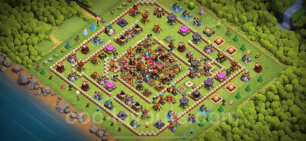 TH16 Trophy Base Plan with Link, Legend League, Hybrid, Copy Town Hall 16 Base Design 2024, #16