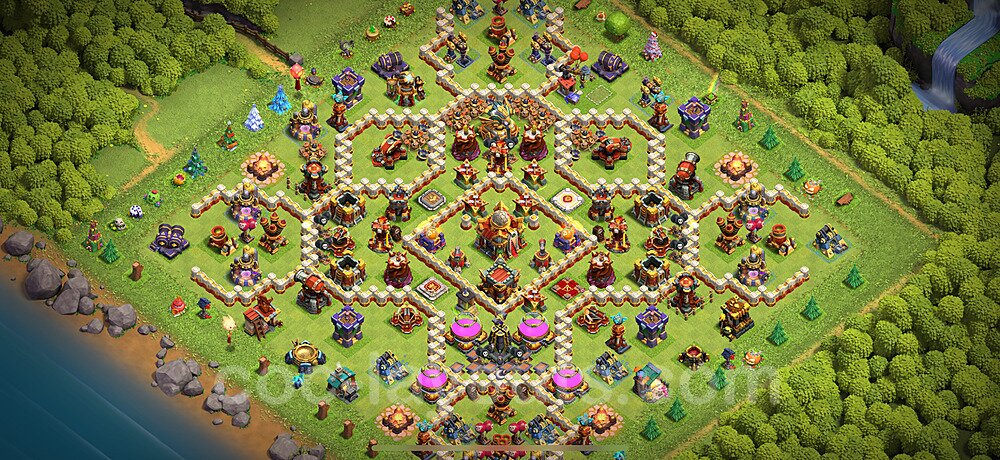 TH16 Anti 2 Stars Base Plan with Link, Anti Everything, Copy Town Hall 16 Base Design 2024, #17