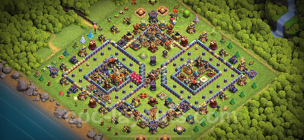 Diseño de aldea Anti 3 Estrellas Ayuntamiento 16 Copiar, Anti Todo - COC TH16 Perfecta Distribucion 2024 + Enlace - #18