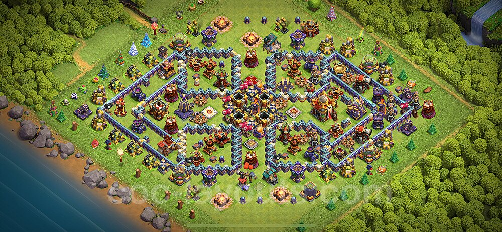 TH16 Anti 3 Stars Base Plan with Link, Copy Town Hall 16 Base Design 2024, #19