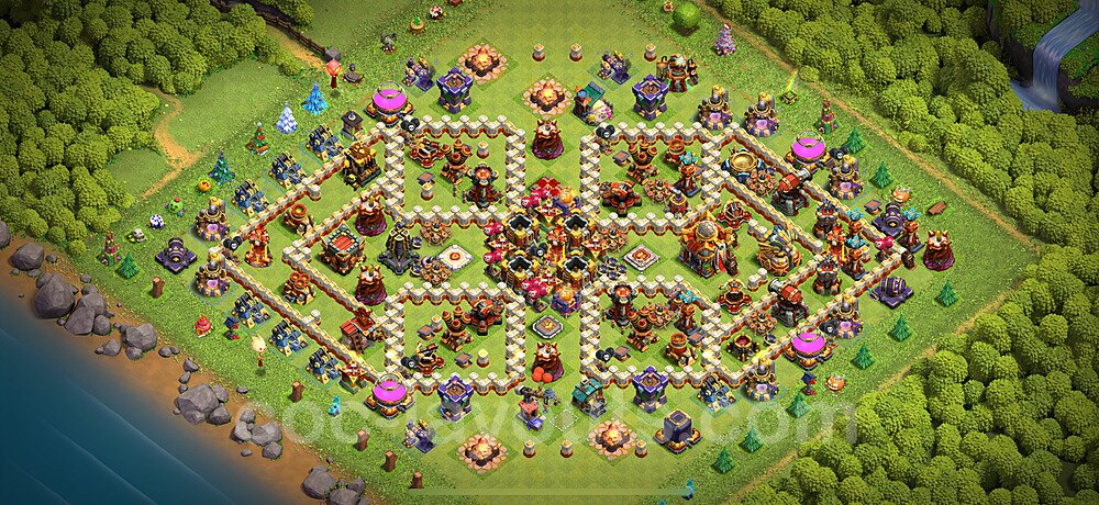 TH16 Anti 3 Stars Base Plan with Link, Copy Town Hall 16 Base Design 2024, #19