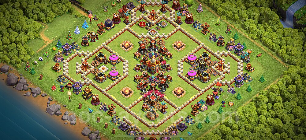 TH16 Trophy Base Plan with Link, Anti Everything, Copy Town Hall 16 Base Design 2024, #21