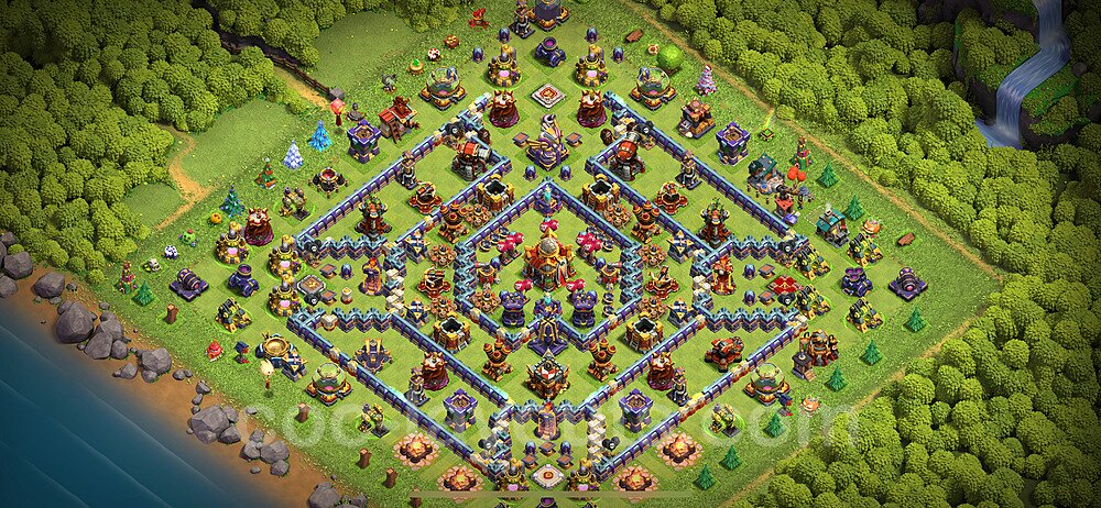 Diseño de aldea Anti 3 Estrellas Ayuntamiento 16 Copiar, Anti Aire / Electro Dragón - COC TH16 Perfecta Distribucion 2024 + Enlace - #22