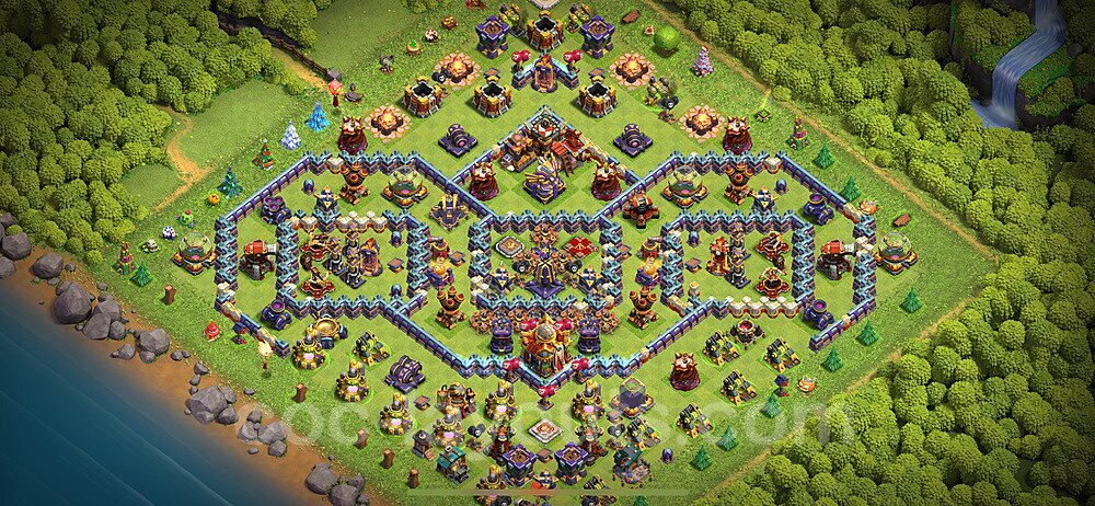 TH16 Trophy Base Plan with Link, Copy Town Hall 16 Base Design 2024, #23