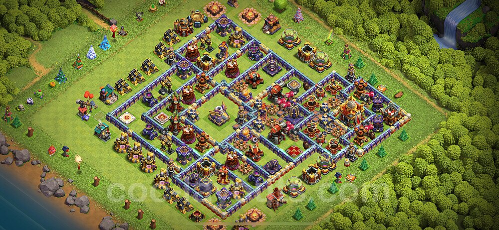 TH16 Trophy Base Plan with Link, Copy Town Hall 16 Base Design 2024, #24