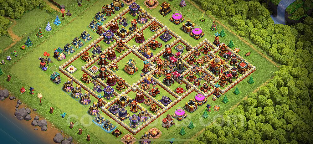 TH16 Trophy Base Plan with Link, Copy Town Hall 16 Base Design 2024, #24