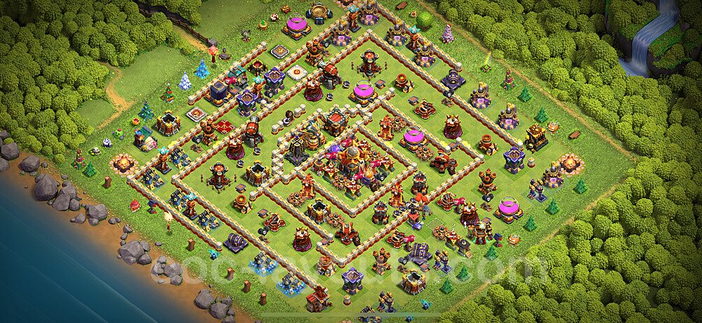 Anti Everything TH16 Base Plan with Link, Copy Town Hall 16 Design 2024, #25