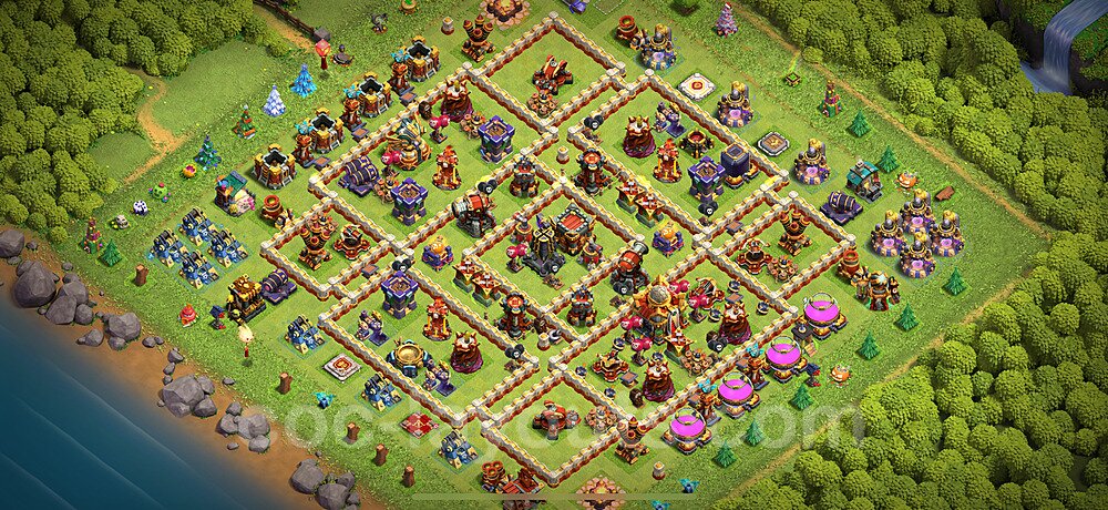 TH16 Trophy Base Plan with Link, Copy Town Hall 16 Base Design 2024, #30