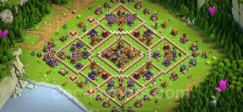 TH16 Trophy Base Plan with Link, Copy Town Hall 16 Base Design 2025, #32
