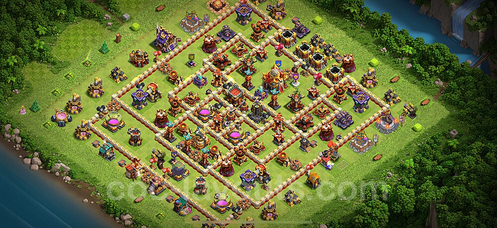 TH16 Anti 3 Stars Base Plan with Link, Copy Town Hall 16 Base Design 2025, #37