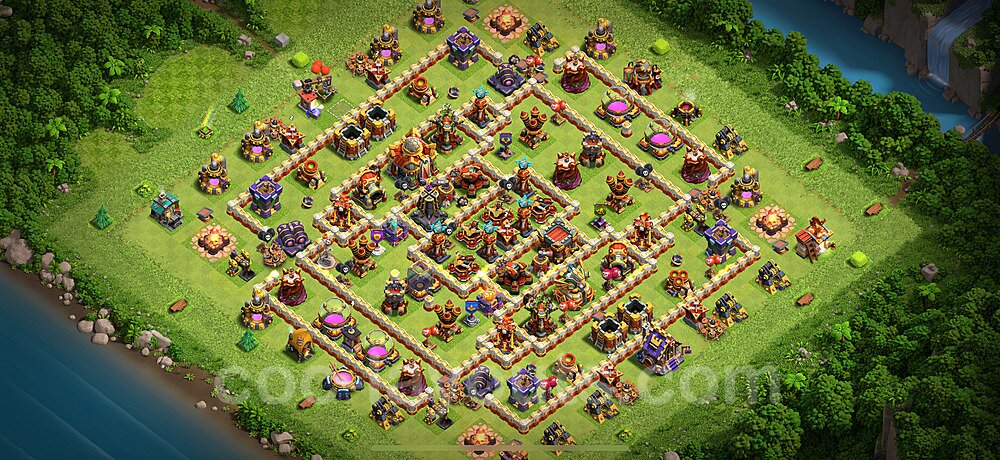 Ustawienie bazy do obrony TH16 z linkiem, Hybrydowy - Ratusz poziom 16 - COC 2025 - #41