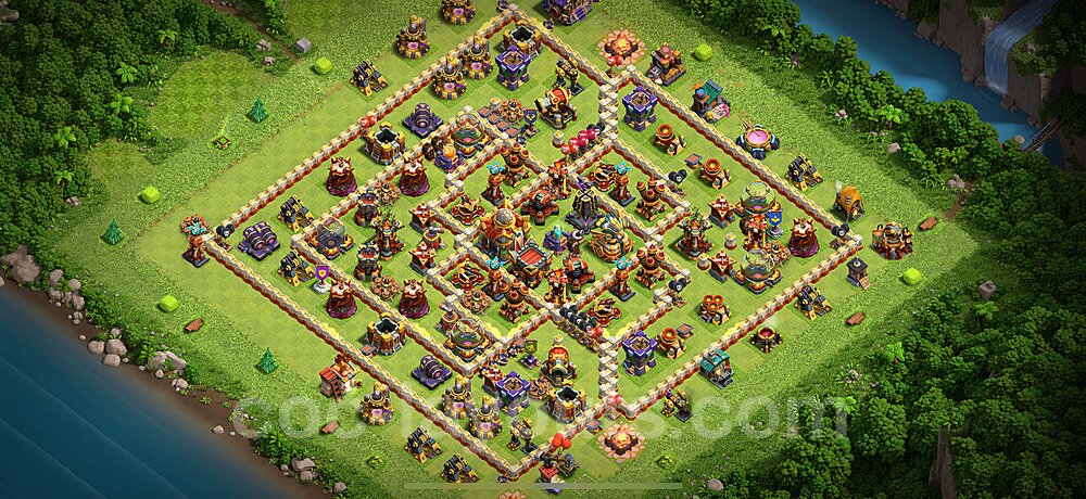 Municipio livello 16 Anti 2 Stelle Base + Link, Ibrido - Miglior Disposizione Villaggio per Difesa COC 2025 TH16 - #45