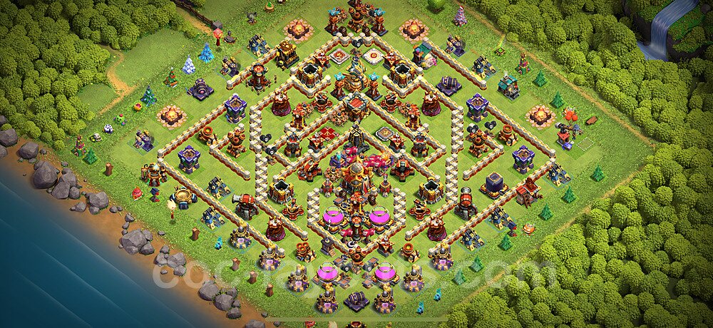 TH16 Anti 2 Stars Base Plan with Link, Copy Town Hall 16 Base Design 2024, #5