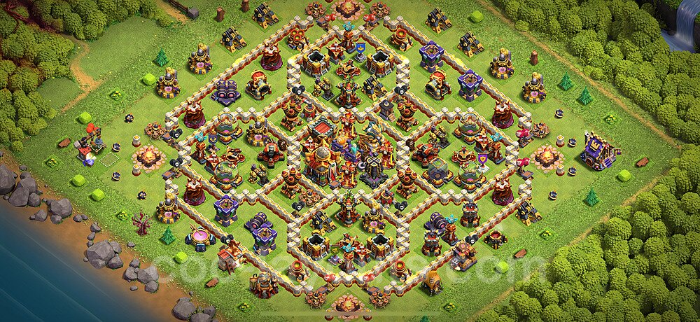 Municipio livello 16 Anti 3 Stelle Base + Link - Miglior Disposizione Villaggio per Difesa COC 2025 TH16 - #54