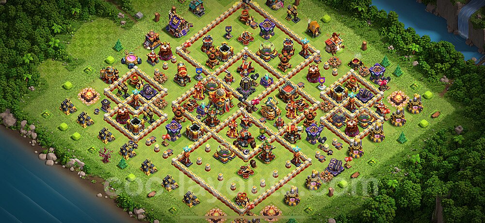 Diseño de aldea Anti Todo Ayuntamiento 16 Copiar - COC TH16 Perfecta Distribucion 2025 + Enlace - #55